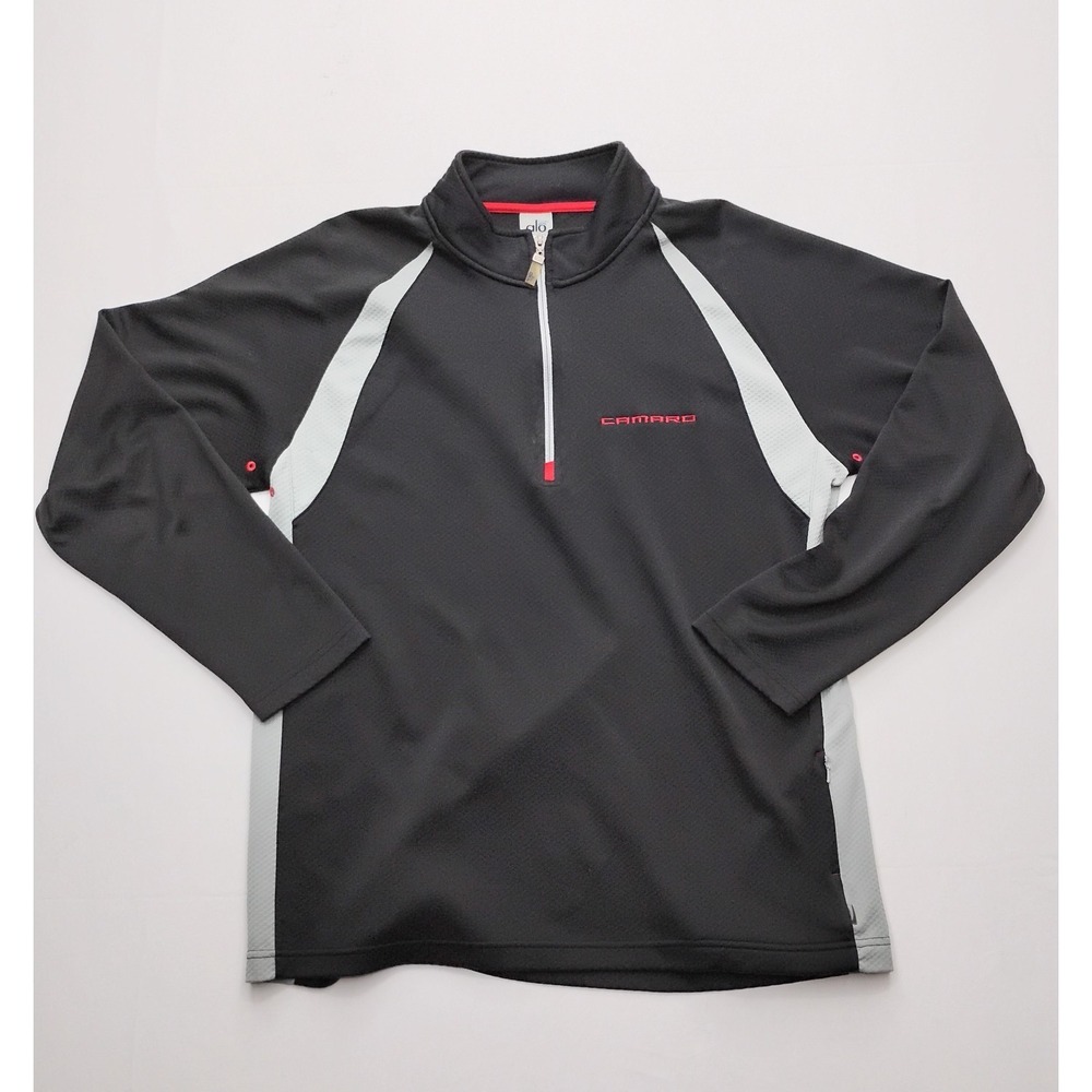 Alo CoolFit Quarter Zip Camero Logo Black Vented Mens Size XL